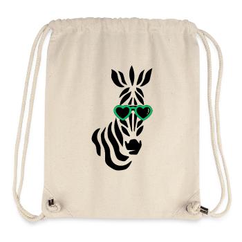 Cooles Zebra mit Sonnenbrille - Stanley/Stella recycelter Gym Bag - Naturweiß - Vorne