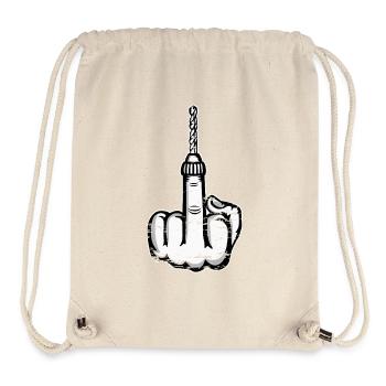 Mittelfinger Stingerfinger Bohrmaschine Design - Stanley/Stella recycelter Gym Bag - Naturweiß - Vorne