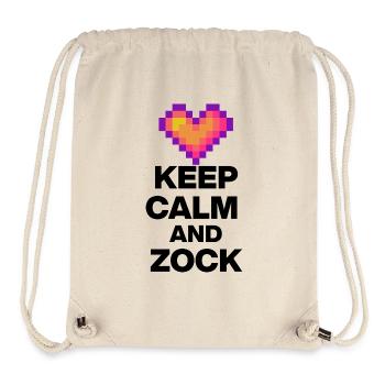 RESTEZ CALME ET JOUEZ ! CADEAU RÉTRO DE L’AMOUR 8 BIT - Sac à cordon recyclé Stanley/Stella - blanc naturel - Devant