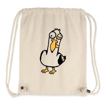 Mouette folle plissant les yeux Grimace Oiseau fou - Sac à cordon recyclé Stanley/Stella - blanc naturel - Devant