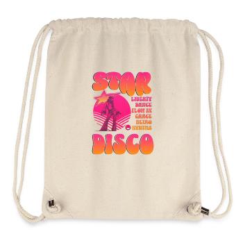 tshirt musique disco " star disco "rétro bohème - Sac à cordon recyclé Stanley/Stella - blanc naturel - Devant
