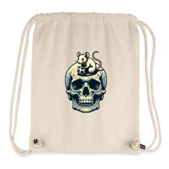 Skull mit lustiger Maus und Fussball - Stanley/Stella recycelter Gym Bag - Naturweiß - Vorne