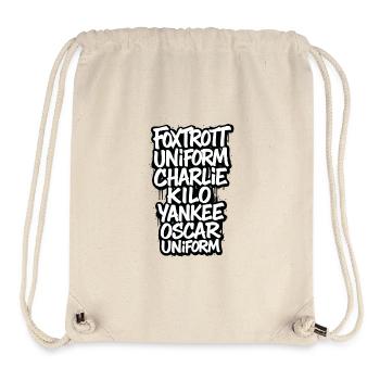 Foxtrott Uniform Charlie Kilo - Stanley/Stella recycelter Gym Bag - Naturweiß - Vorne