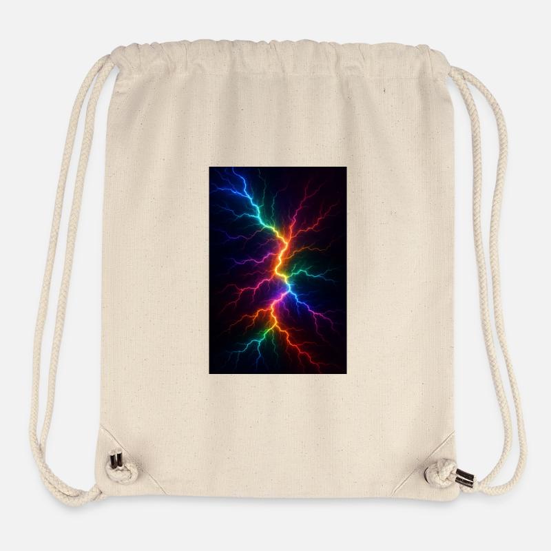 Rainbow Lightning Storm - Stanley/Stella Recycled Gym Bag - natural