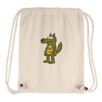 Cool cartoon wolf with gold chain – "WOLFGANG" - Stanley/Stella Recycled Gym Bag - natural - Front