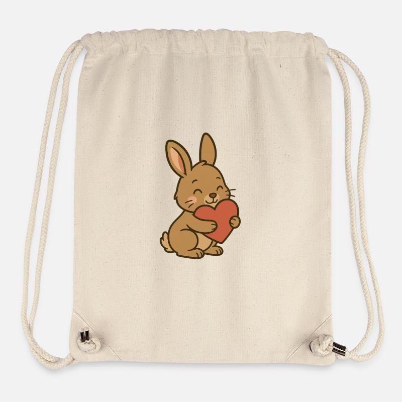 Cuddly Bunny Heart - Stanley/Stella Recycled Gym Bag - natural