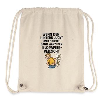 Witziger Klo Spruch Klopapier juckt - Stanley/Stella recycelter Gym Bag - Naturweiß - Vorne