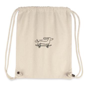 Dackel Dachshund Skateboard Line Art - Stanley/Stella recycelter Gym Bag - Naturweiß - Vorne