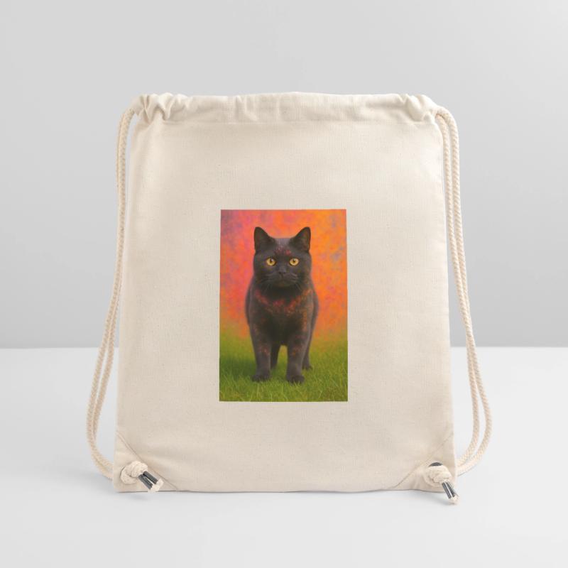 Chat de nuit avec explosion de couleurs en arrière-plan Sac à cordon recyclé Stanley/Stella