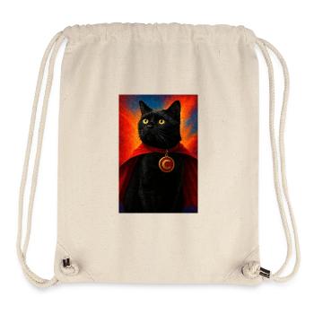 Superhero Cat with Gold Medallion - Stanley/Stella Recycled Gym Bag - natural - Front