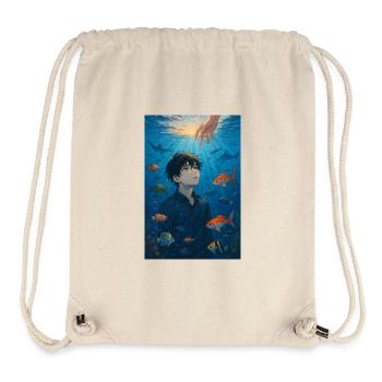 "Drowning in Light – Anime Ocean Tragedy" - Stanley/Stella Recycled Gym Bag - natural - Front