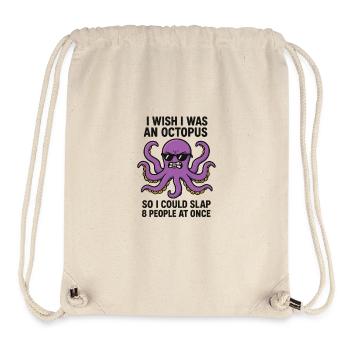 Humorous Octopus Text Print - Stanley/Stella Recycled Gym Bag - natural - Front