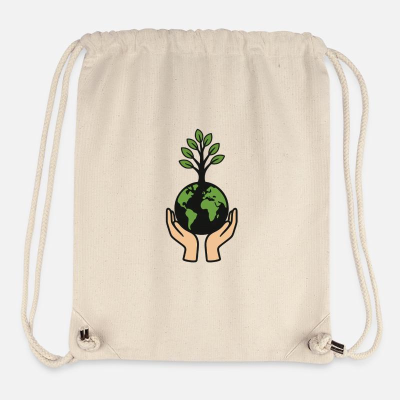 Weltbaum in Herzform - Stanley/Stella recycelter Gym Bag - Naturweiß