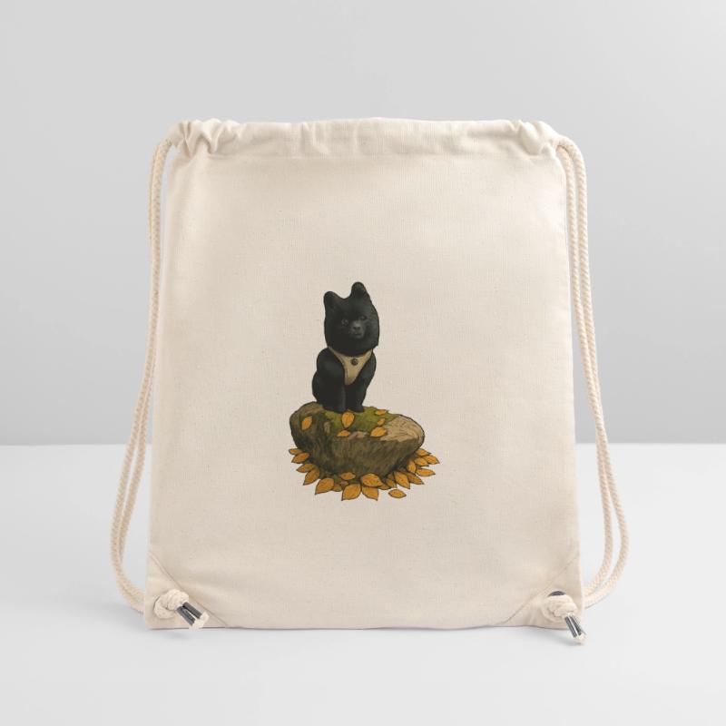 Black Spitz Dog on Tree Trunk Stanley/Stella Recycled Gym Bag