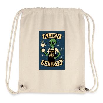 Alien Barista Kaffee Kunst T-Shirt - Stanley/Stella recycelter Gym Bag - Naturweiß - Vorne