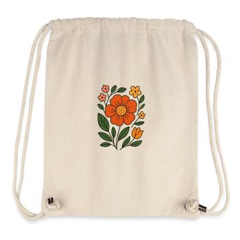 Rustic Botanical Flower Illustration - Stanley/Stella Recycled Gym Bag - natural - Front