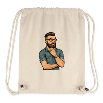 Porträt eines nachdenklichen Mannes mit Bart und Brille - Stanley/Stella recycelter Gym Bag - Naturweiß - Vorne