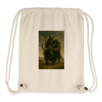 Guerrier ancien sur un yak noir puissant - Sac à cordon recyclé Stanley/Stella - blanc naturel - Devant