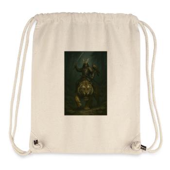 Samouraï et Tigre Guerrier – Art Épique - Sac à cordon recyclé Stanley/Stella - blanc naturel - Devant
