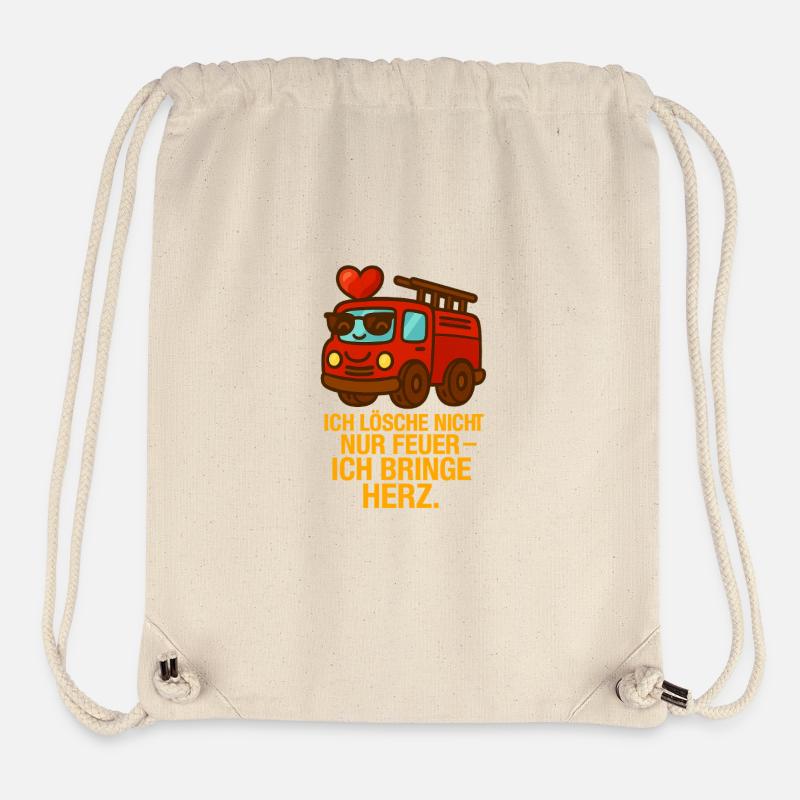 Ich_Losche_nicht_nur_Feuer_ich_bringe_Herz - Sac à cordon recyclé Stanley/Stella - blanc naturel