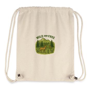 Forêt sauvage Liberté Motif - Sac à cordon recyclé Stanley/Stella - blanc naturel - Devant