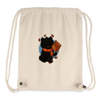 Kleiner Herbsthund mit Drachen - Stanley/Stella recycelter Gym Bag - Naturweiß - Vorne