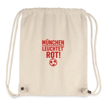 Munich s’illumine en rouge – Motif de la ville du football - Sac à cordon recyclé Stanley/Stella - blanc naturel - Devant