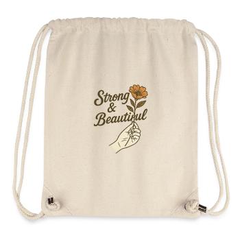 Stark & Schön - Empowerment Blumenmotiv - Stanley/Stella recycelter Gym Bag - Naturweiß - Vorne