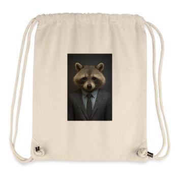 Raccoon in a suit – business style - Stanley/Stella Recycled Gym Bag - natural - Front