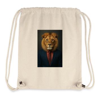 Lion in a suit - Stanley/Stella Recycled Gym Bag - natural - Front