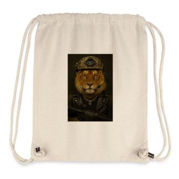 Lion in military look - Stanley/Stella Recycled Gym Bag - natural - Front