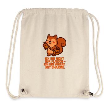 ich_bin_nicht_nur_Flausch_Ich_bin_vorrad_mit_Ch - Stanley/Stella recycelter Gym Bag - Naturweiß - Vorne