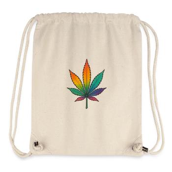 Regenbogen Cannabisblatt Design - Stanley/Stella recycelter Gym Bag - Naturweiß - Vorne