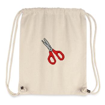 Schere Retro Rot - Stanley/Stella recycelter Gym Bag - Naturweiß - Vorne