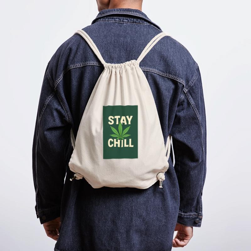 Stay Chill Feuille de Cannabis Sac à cordon recyclé Stanley/Stella