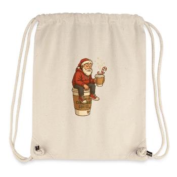 Santa Coffee Break Cartoon - Stanley/Stella Recycled Gym Bag - natural - Front