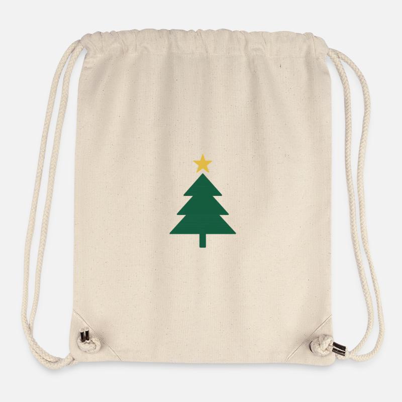 Minimal Christmas tree with star - Stanley/Stella Recycled Gym Bag - natural