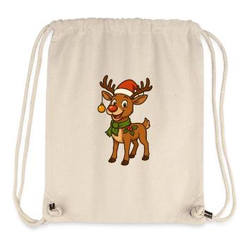 Comic-Weihnachtshirsch mit Deko - Stanley/Stella recycelter Gym Bag - Naturweiß - Vorne