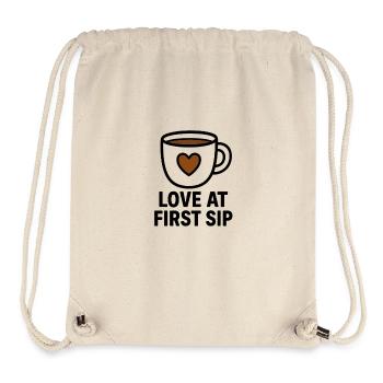 Liebe beim ersten Schluck Kaffee - Stanley/Stella recycelter Gym Bag - Naturweiß - Vorne