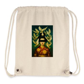 Geisha with Dove Halo - Stanley/Stella Recycled Gym Bag - natural - Front