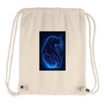 Neonwolf in Donner-Dunkelheit - Stanley/Stella recycelter Gym Bag - Naturweiß - Vorne