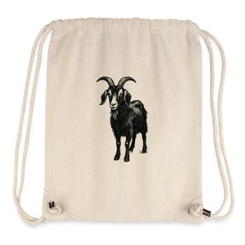 Chèvre sombre – motif animalier mystique - Sac à cordon recyclé Stanley/Stella - blanc naturel - Devant