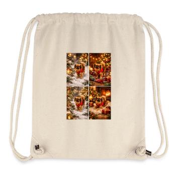 Winter furry friend in the glow of lights - Stanley/Stella Recycled Gym Bag - natural - Front