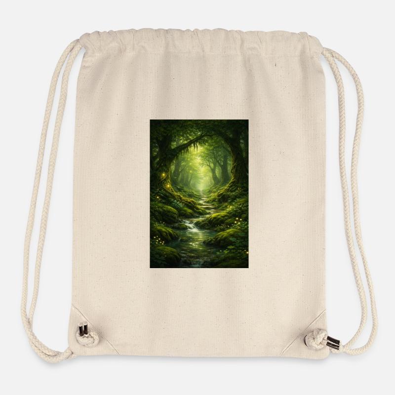 Forêt mystique - Sac à cordon recyclé Stanley/Stella - blanc naturel
