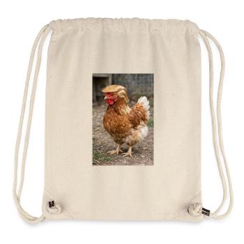 Poulet aux cheveux rétro - Sac à cordon recyclé Stanley/Stella - blanc naturel - Devant