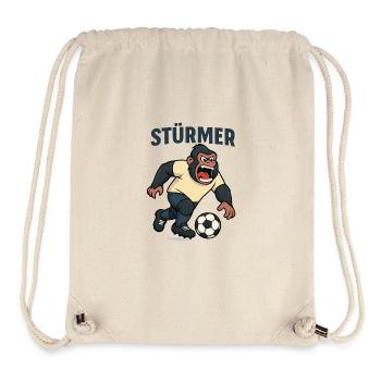 Stürmer-Affe Fußballsturm - Stanley/Stella recycelter Gym Bag - Naturweiß - Vorne