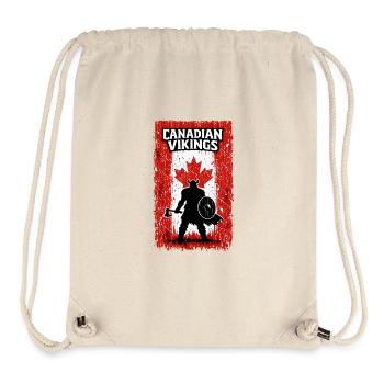Vikings canadiens – Drapeau du Guerrier viking du Canada - Sac à cordon recyclé Stanley/Stella - blanc naturel - Devant