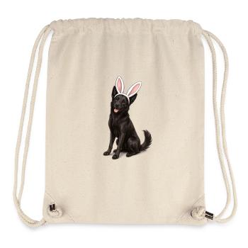 Schwarzer Hund mit Hasenohren - Stanley/Stella recycelter Gym Bag - Naturweiß - Vorne