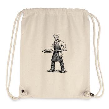 Baker Vintage Illustration Black and White - Stanley/Stella Recycled Gym Bag - natural - Front