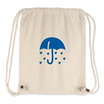 Blue Heart Umbrella – Rain of Love and Happiness - Stanley/Stella Recycled Gym Bag - natural - Front